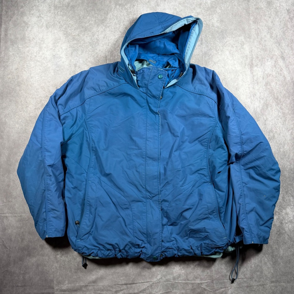 LL Bean 3-in-1 System Jacket Mens 2X Blue Hooded Fleece Lined Parka Coat Outdoor